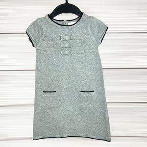 Jacadi Paris Gray Short Sleeves Cotton Cashmere Blend Sweater Dress 6 years